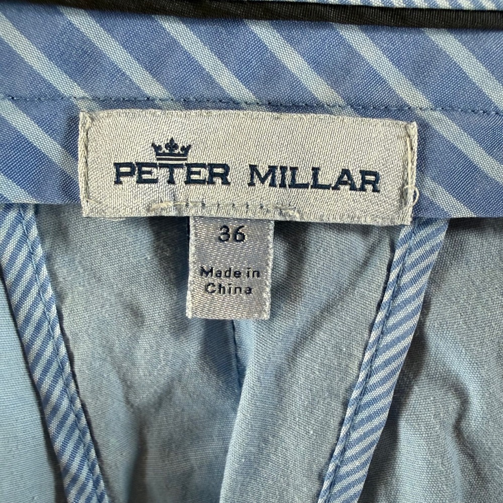 Peter Millar Chino Shorts 36 Blue Flat Front Cotton Casual Golf RN100308 - Picture 2 of 7